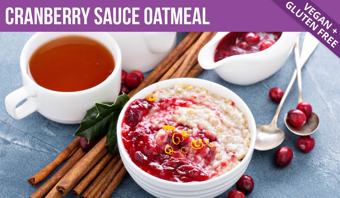 Cranberry Sauce Oatmeal, Vegan and Gluten Free